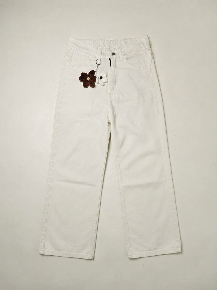 Crochet Wide Leg Jeans