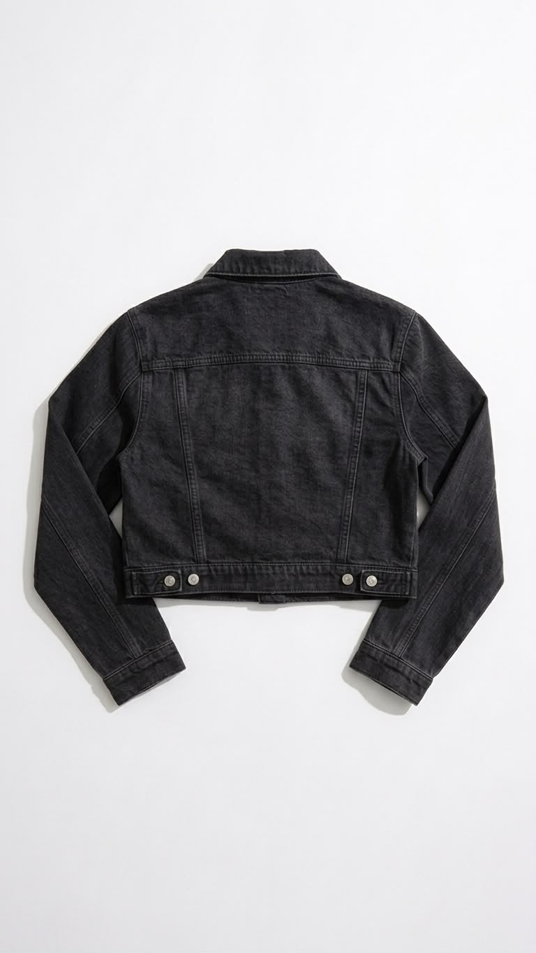 Black Cropped Denim Jacket