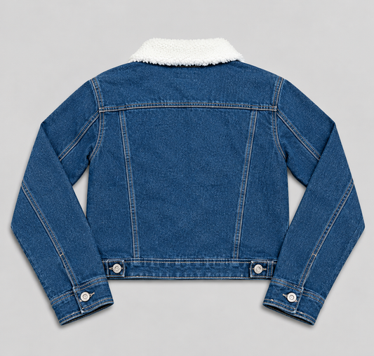 SAAZO Fur Denim Jacket DARK BLUE