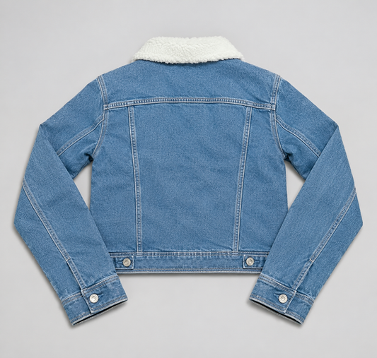 SAAZO Fur Denim Jacket SKY BLUE