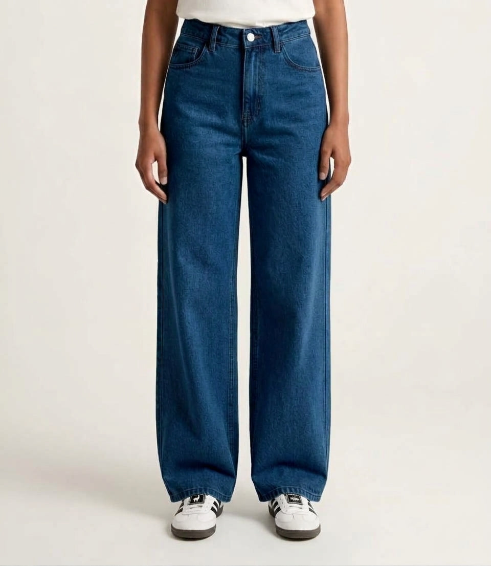 DARK BLUE WIDE LEG JEANS