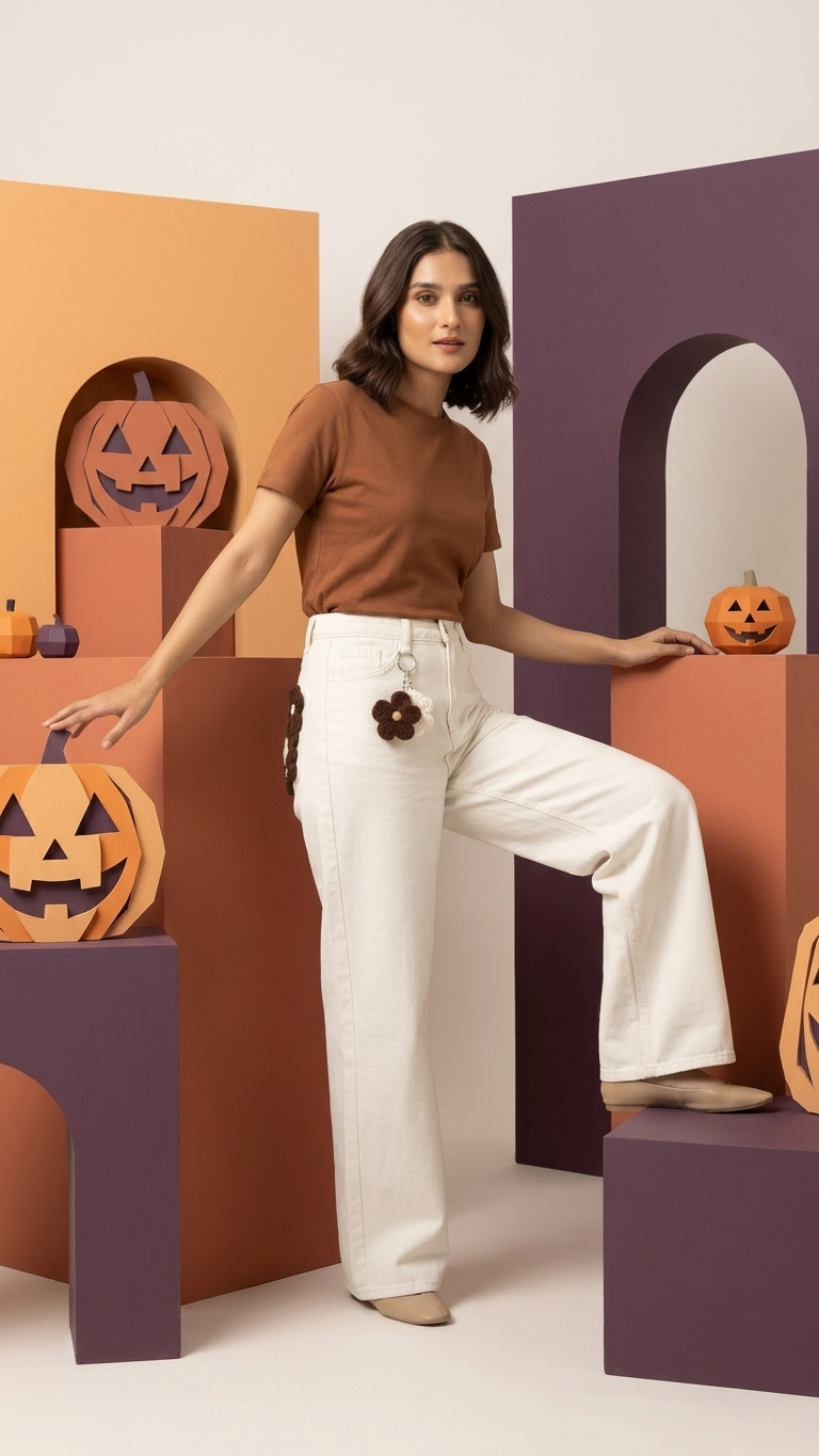 Crochet Wide Leg Jeans