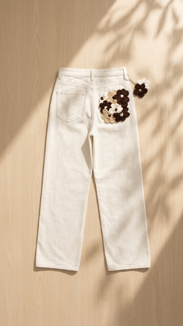Crochet Wide Leg Jeans