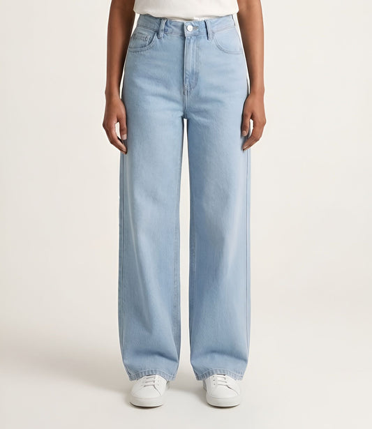 SKY-BLUE WIDE LEG JEANS