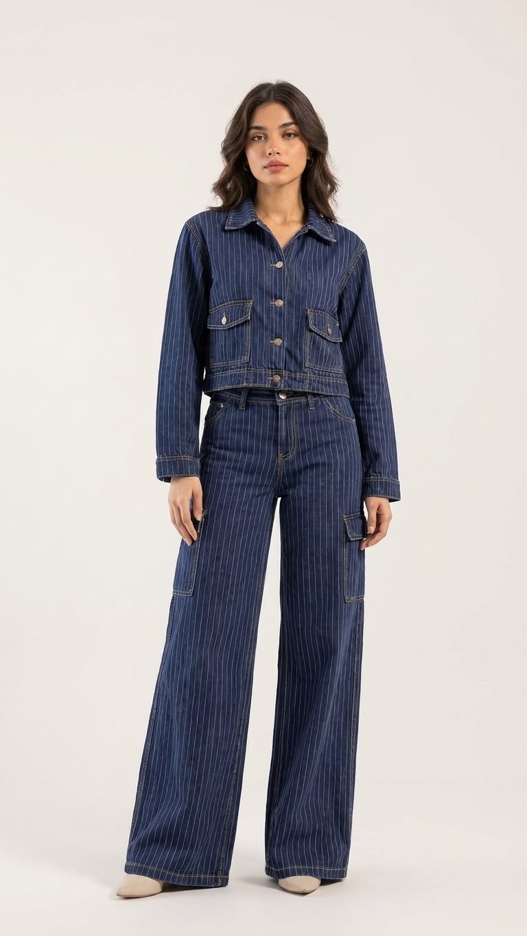 Pinstripe Indigo Denim Co-ord Set